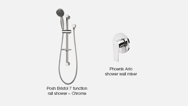 2410 Classic Inclusions (web) Bathroom 640x360px Shower Rail & Mixer