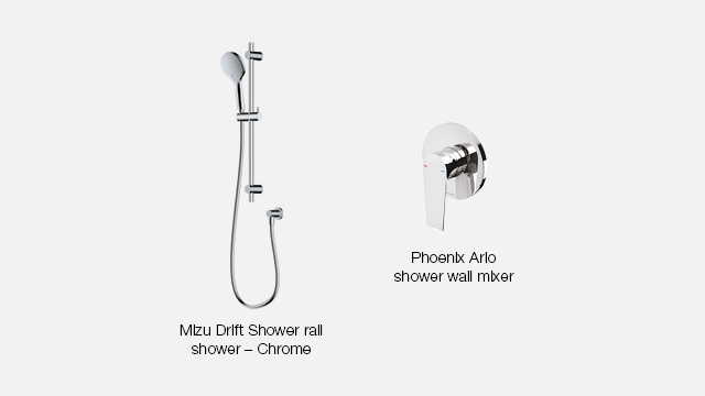 2410 Classic Inclusions (web) Bathroom 640x360px Shower Rail & Mixer