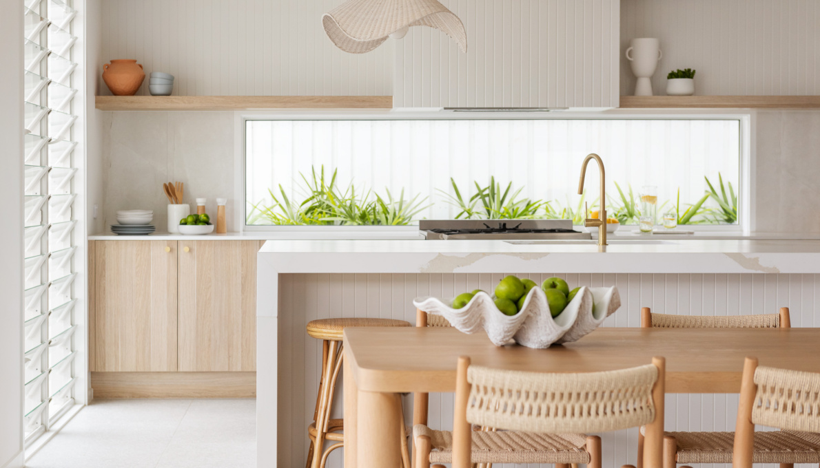 How to style a Modern Coastal kitchen | Bentley Series display home